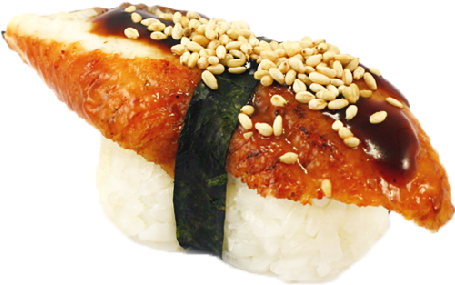 Unagi Nigiri Sushiwith Sesame Seeds PNG