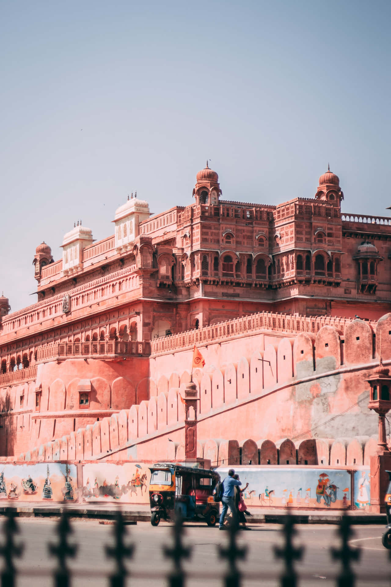 Unavista Mozzafiato Di Un Maestoso Forte Del Rajasthan Al Tramonto