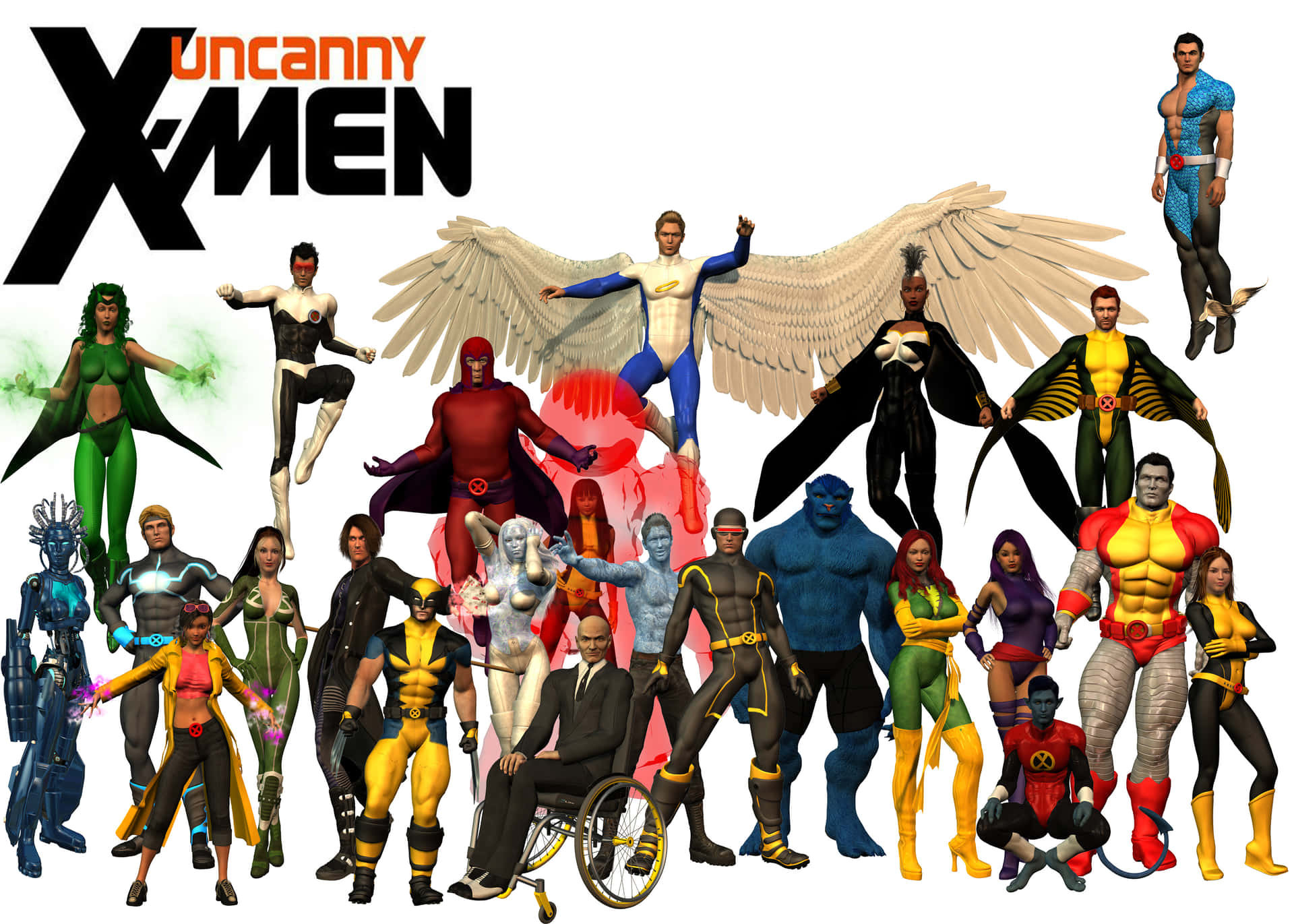 Uncanny X-men 3d Figures Wallpaper