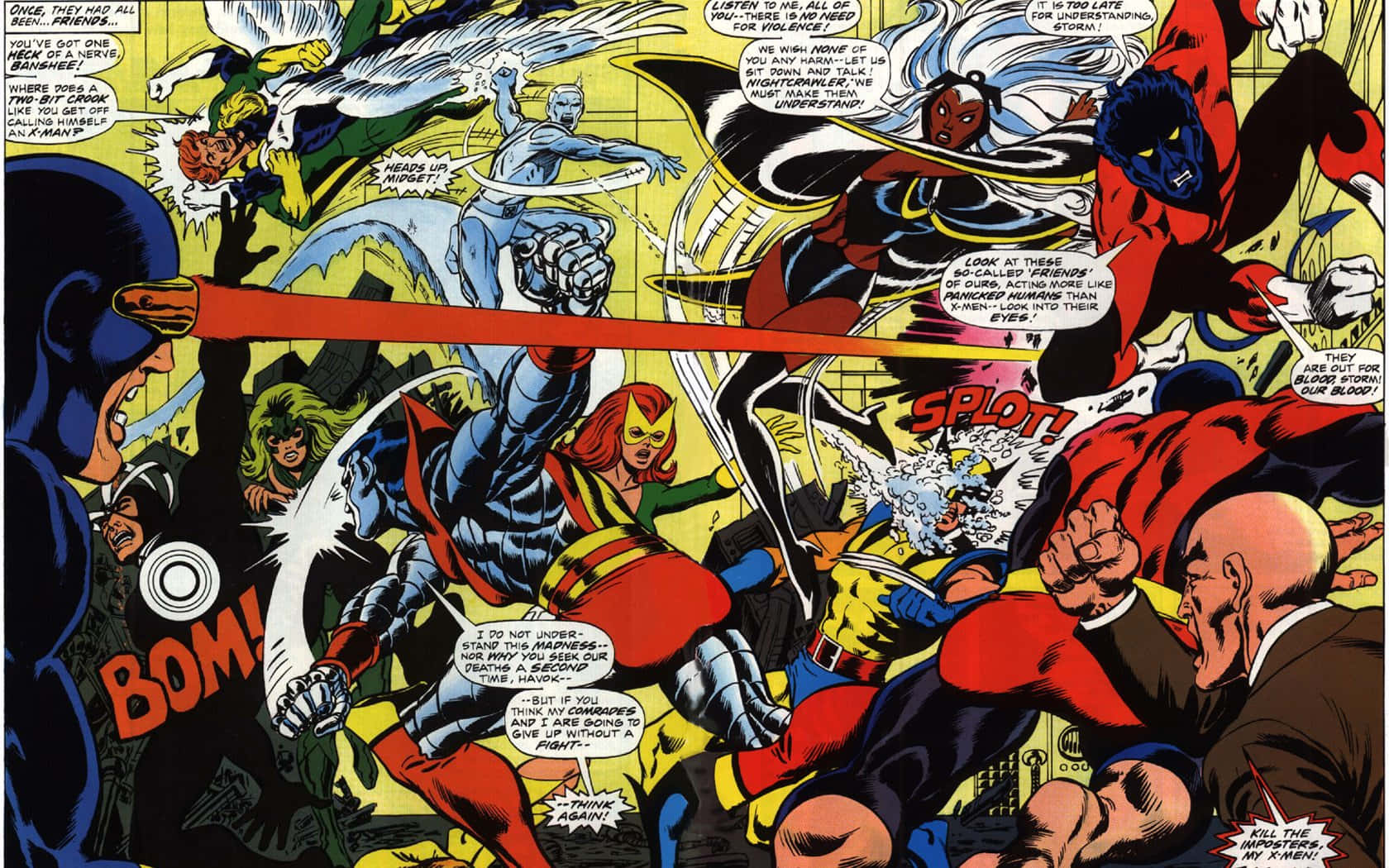 Uncanny X-Men Fight Scene Wallpaper