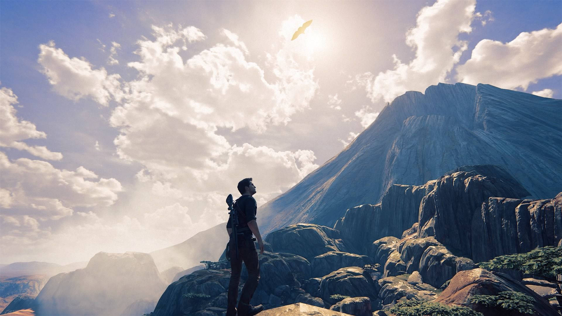 Uncharted Game Nathan Climbing Mountain