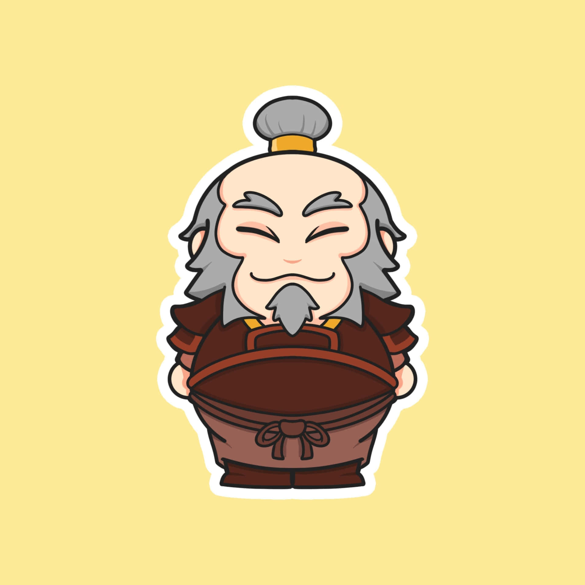 Oom Iroh Cartoon Sticker Achtergrond