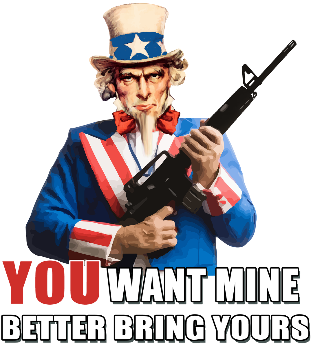 Uncle Sam Armed Message PNG