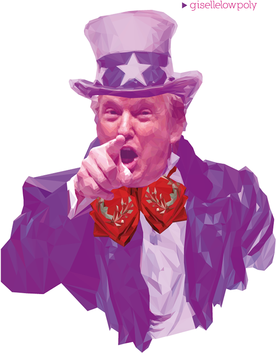 Uncle Sam Low Poly Artwork PNG