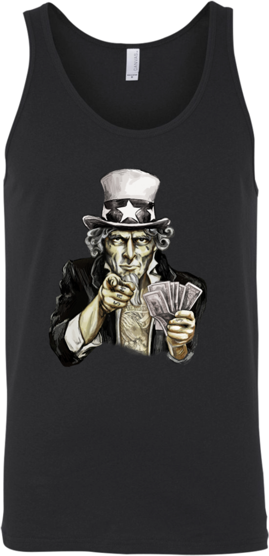 Uncle Sam Money Tank Top PNG