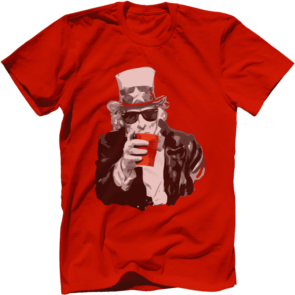 Uncle Sam Party T Shirt Design PNG