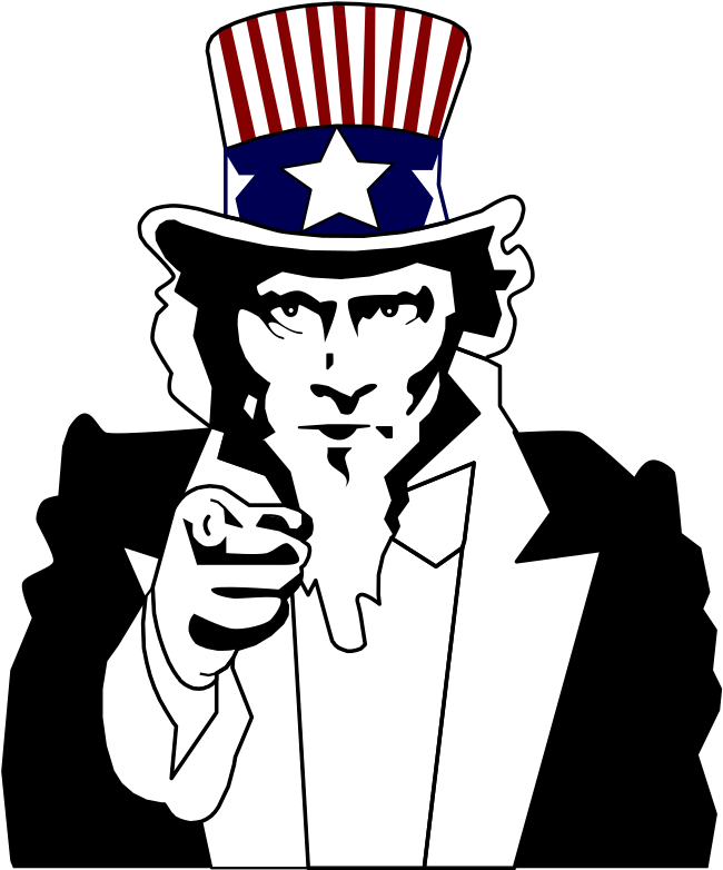 Uncle Sam Pointing Vector PNG