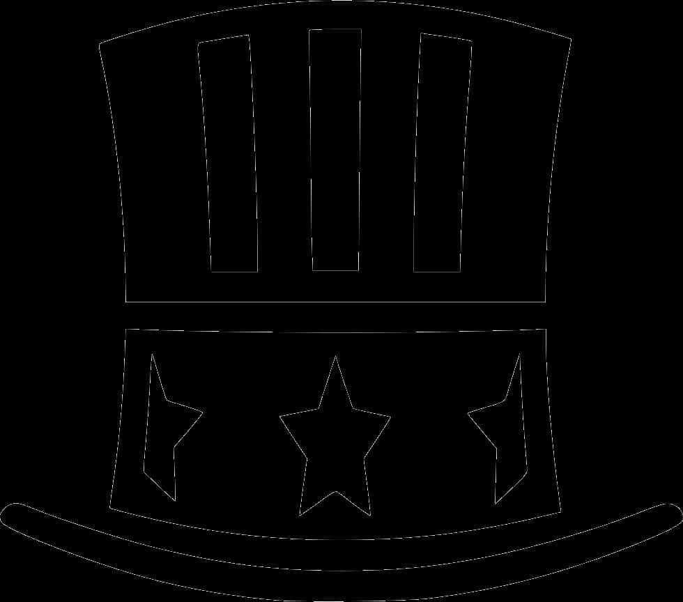 Uncle Sam Style Hat Outline PNG