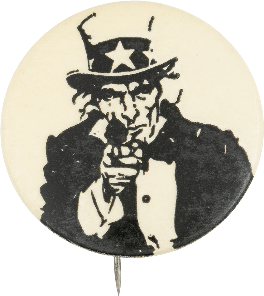 Uncle Sam Top Hat Silhouette Fan PNG