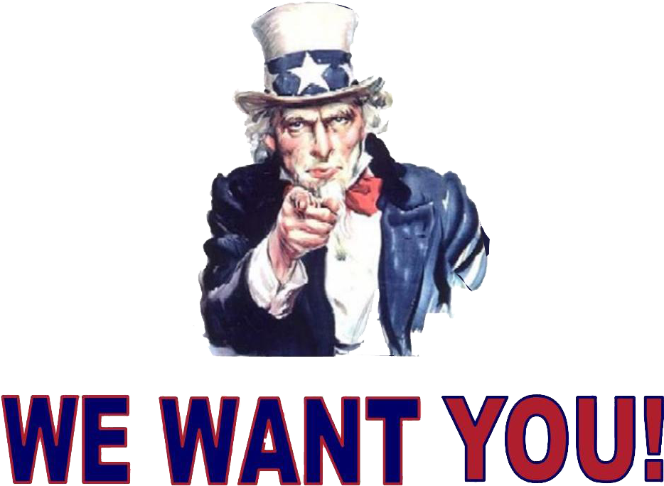 Uncle Sam We Want You Recruitment PNG