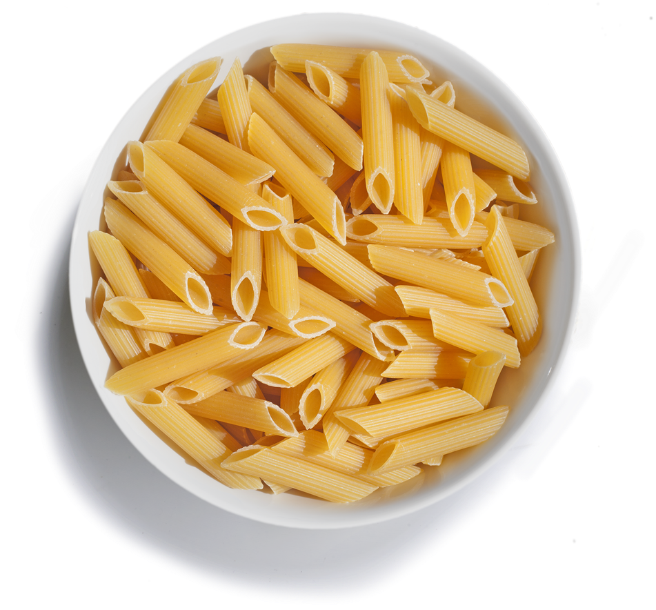 Uncooked Penne Pastain Bowl PNG