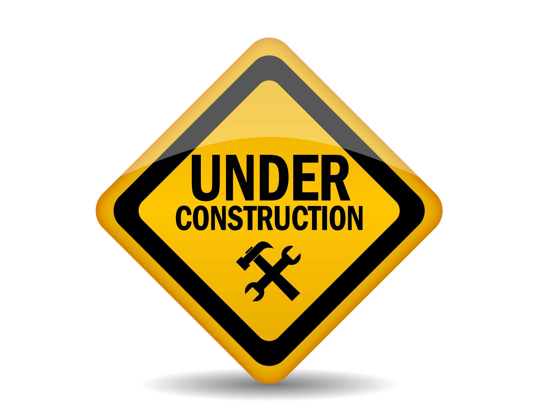 Maintenance Underway: Caution Sign at Work Site Wallpaper