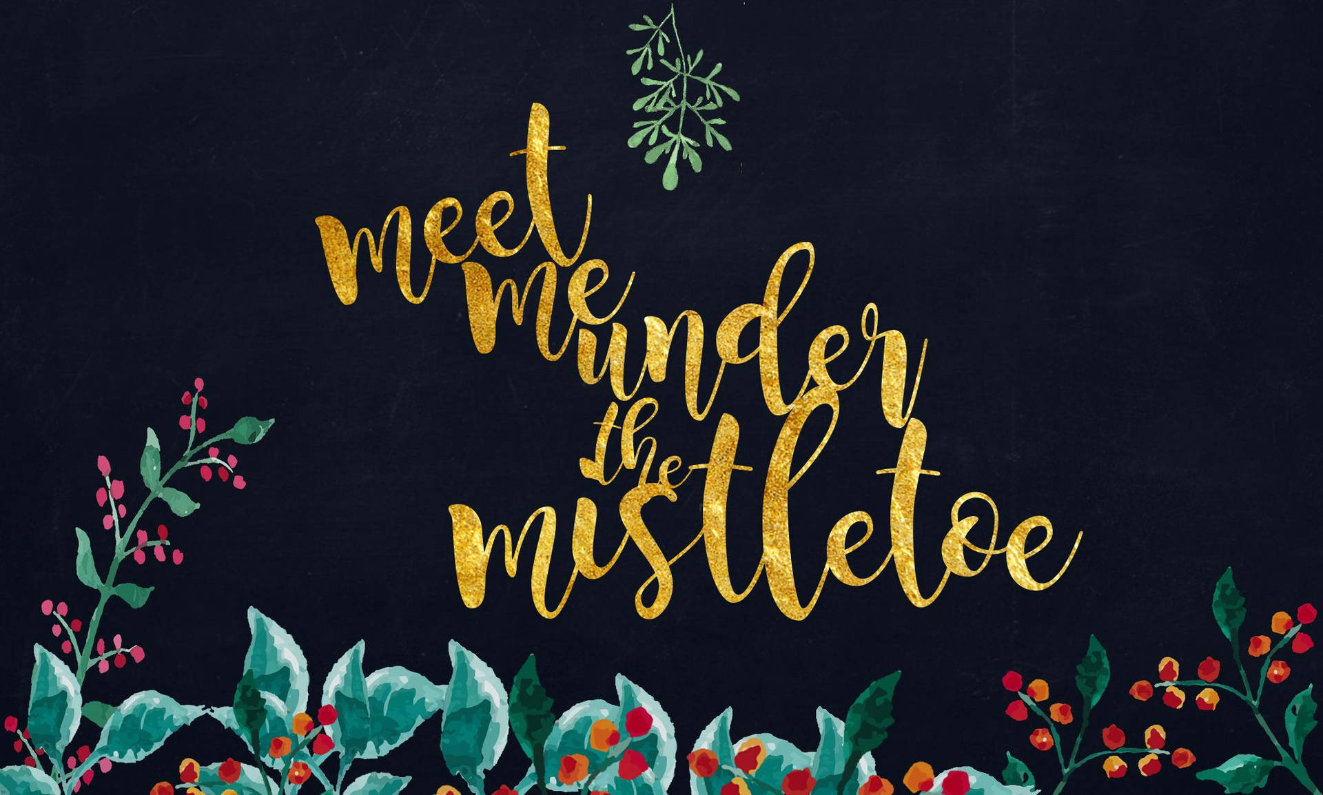 Under The Mistletoe Beautiful Christmas Wallpaper