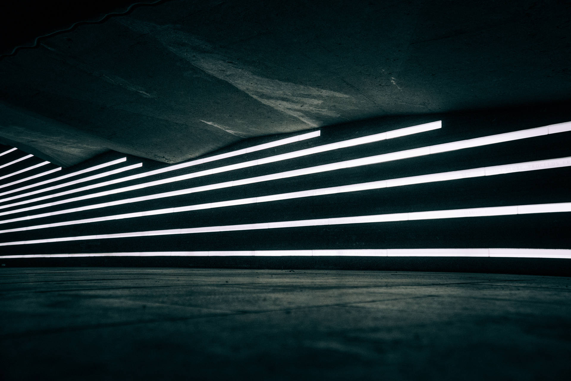 Underground Concrete With Neon Lights