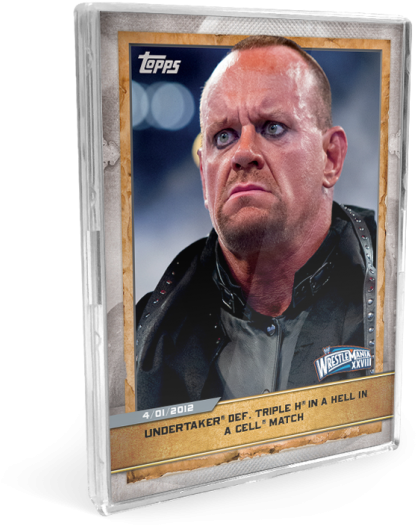 Undertaker Wrestle Mania Moment Topps Card PNG