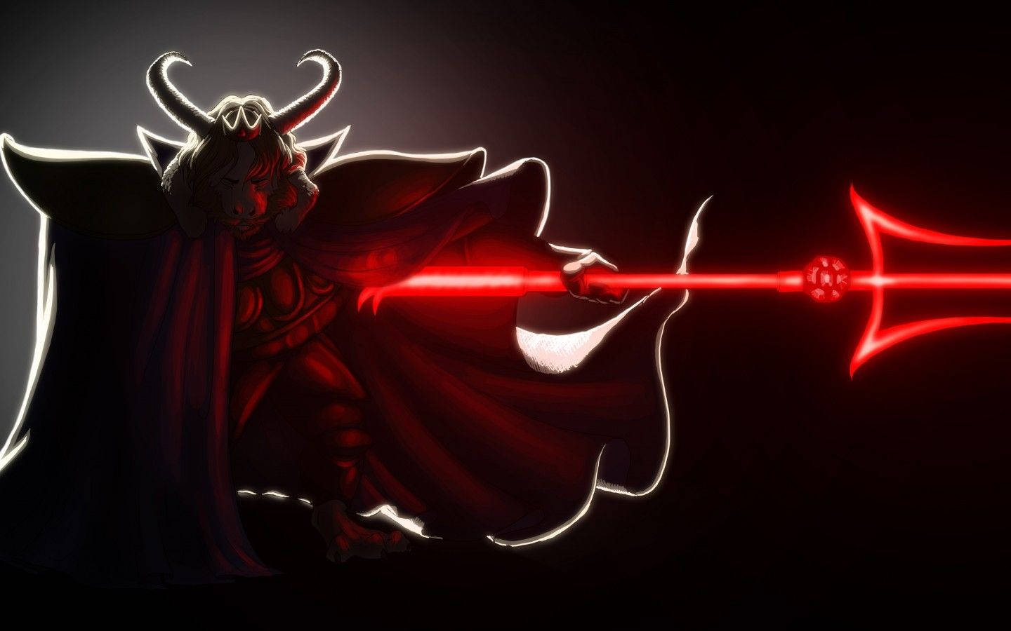 Undertale Asgore With Horns And Spear Wallpaper
