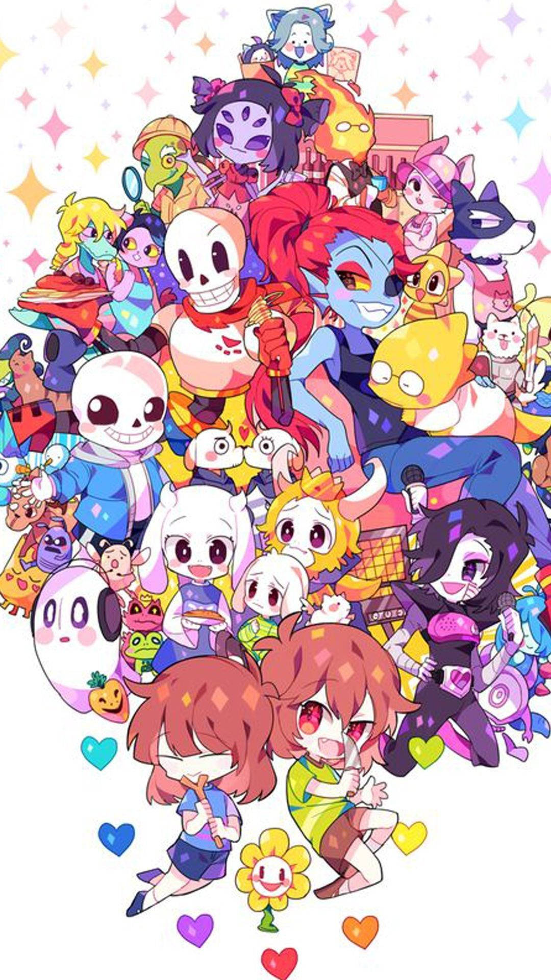 Undertale bright and cute characters wallpaper.