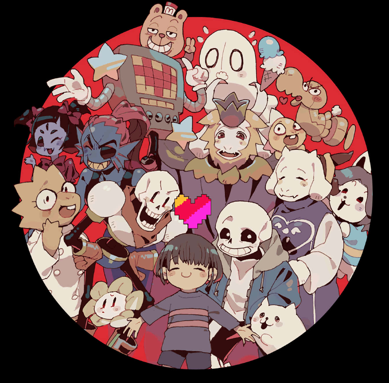 Undertale Characters Gathering PNG
