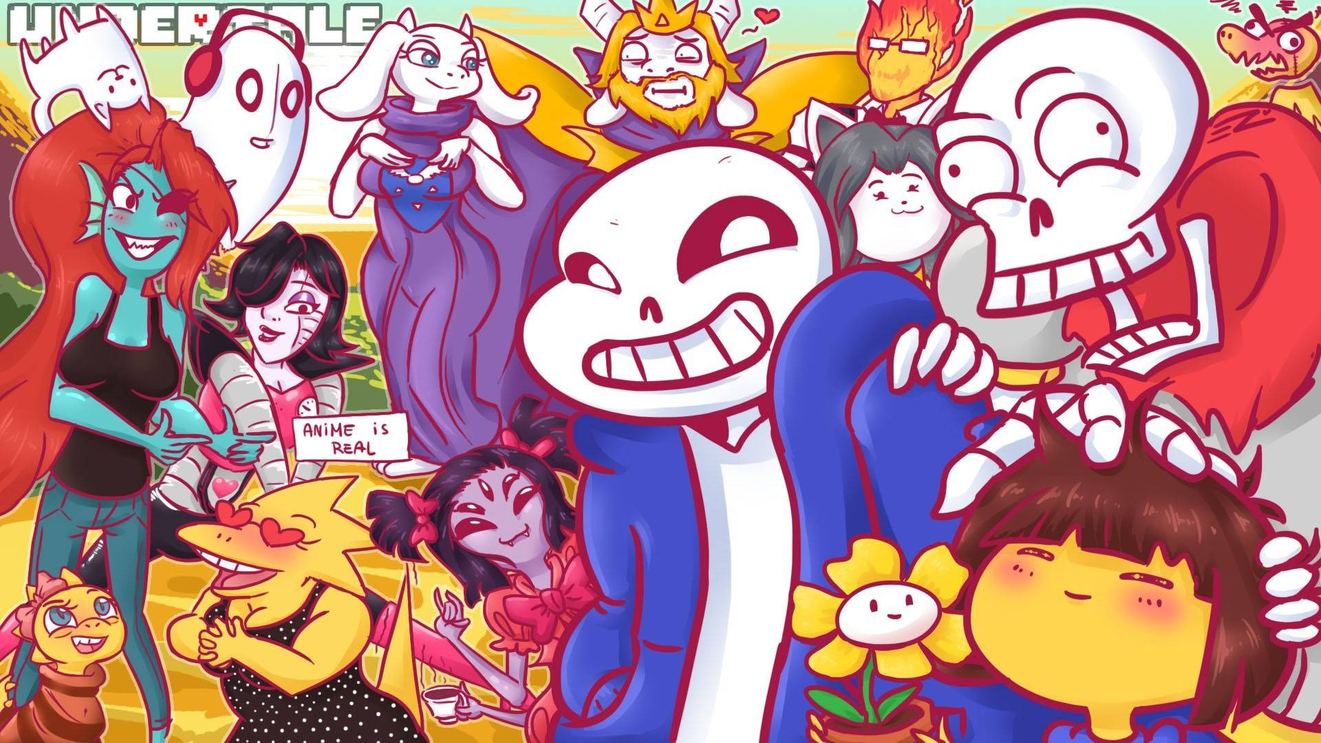 Having fun with Undertale characters Wallpaper