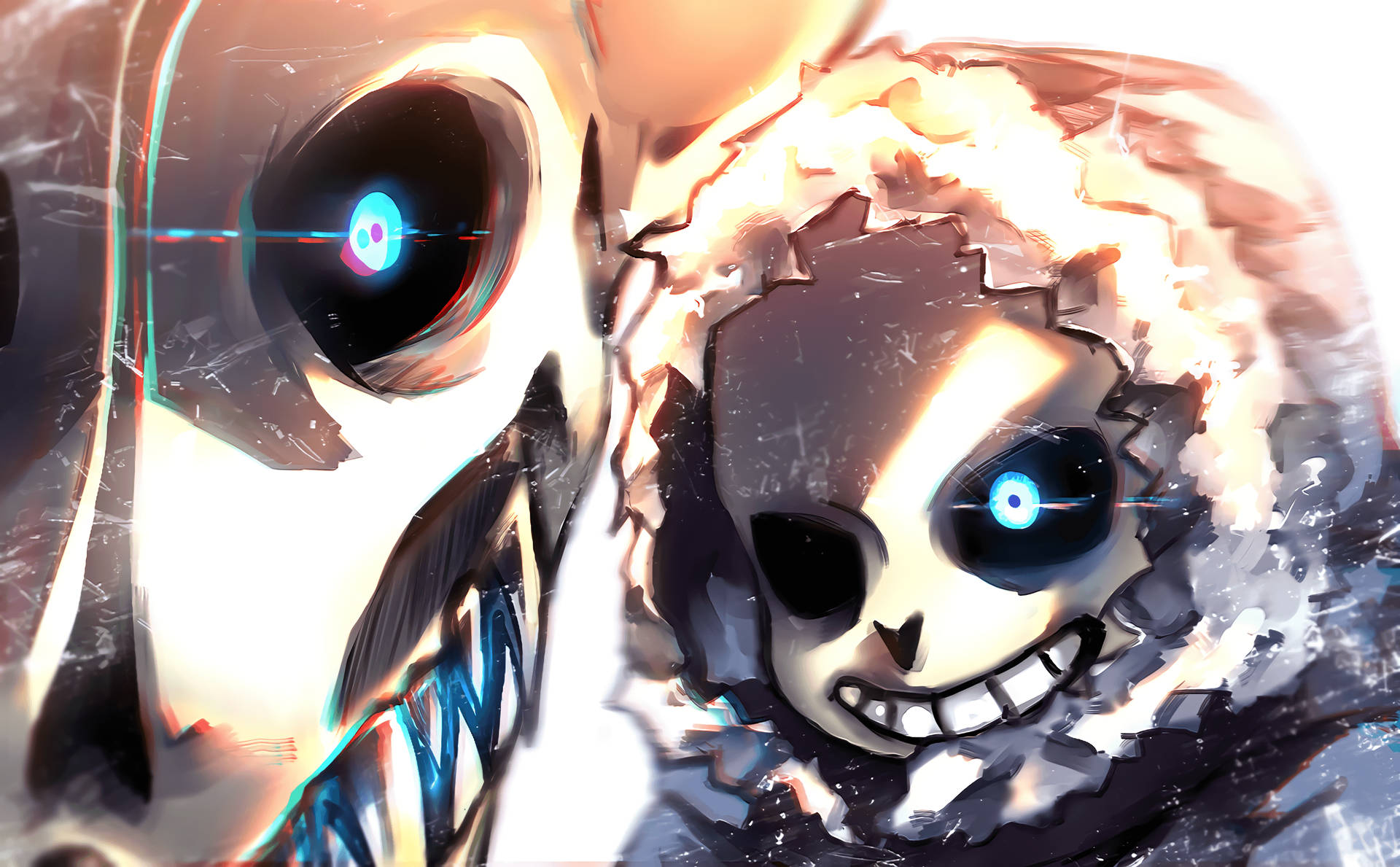 Undertale Sans and Papyrus grinning wallpaper.