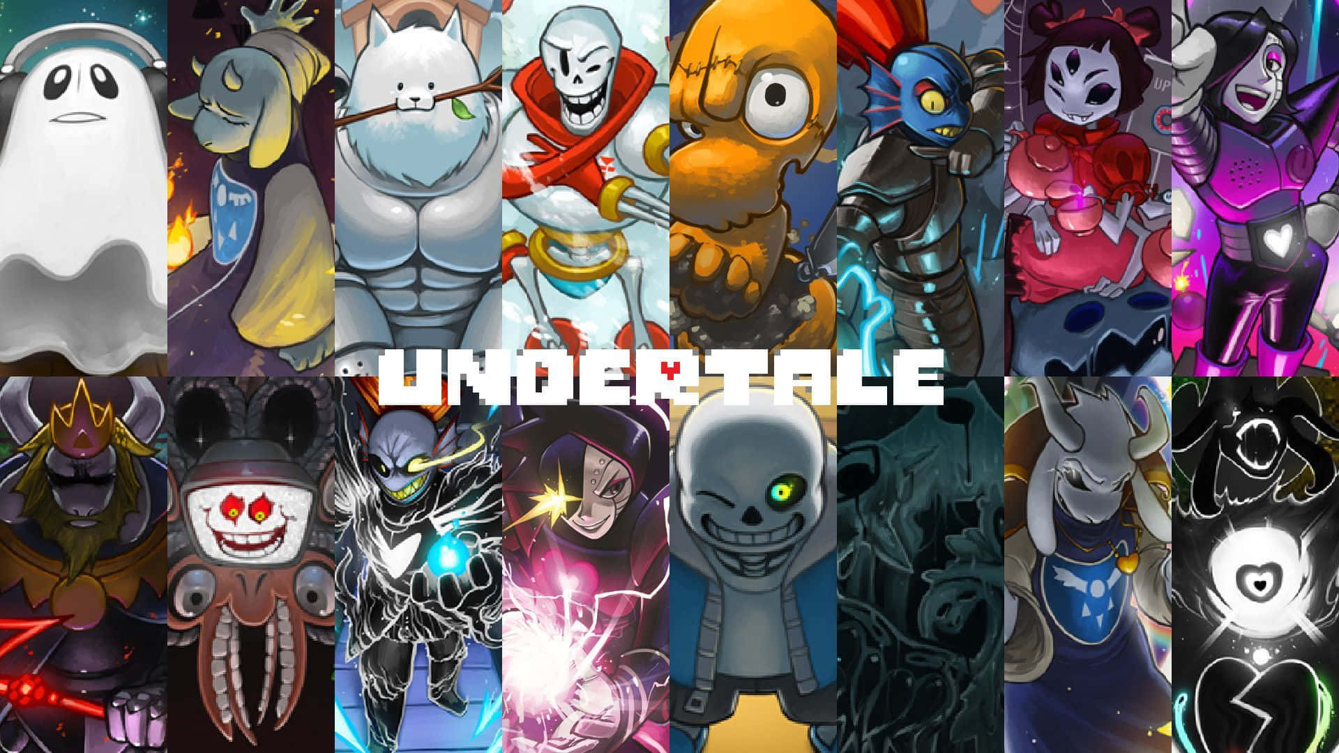 Undersale - A Collection Of Cartoon Characters Wallpaper