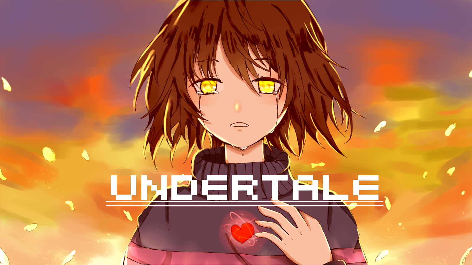 "Adventure Awaits - Frisk Determined To Explore The Undertale World" Wallpaper