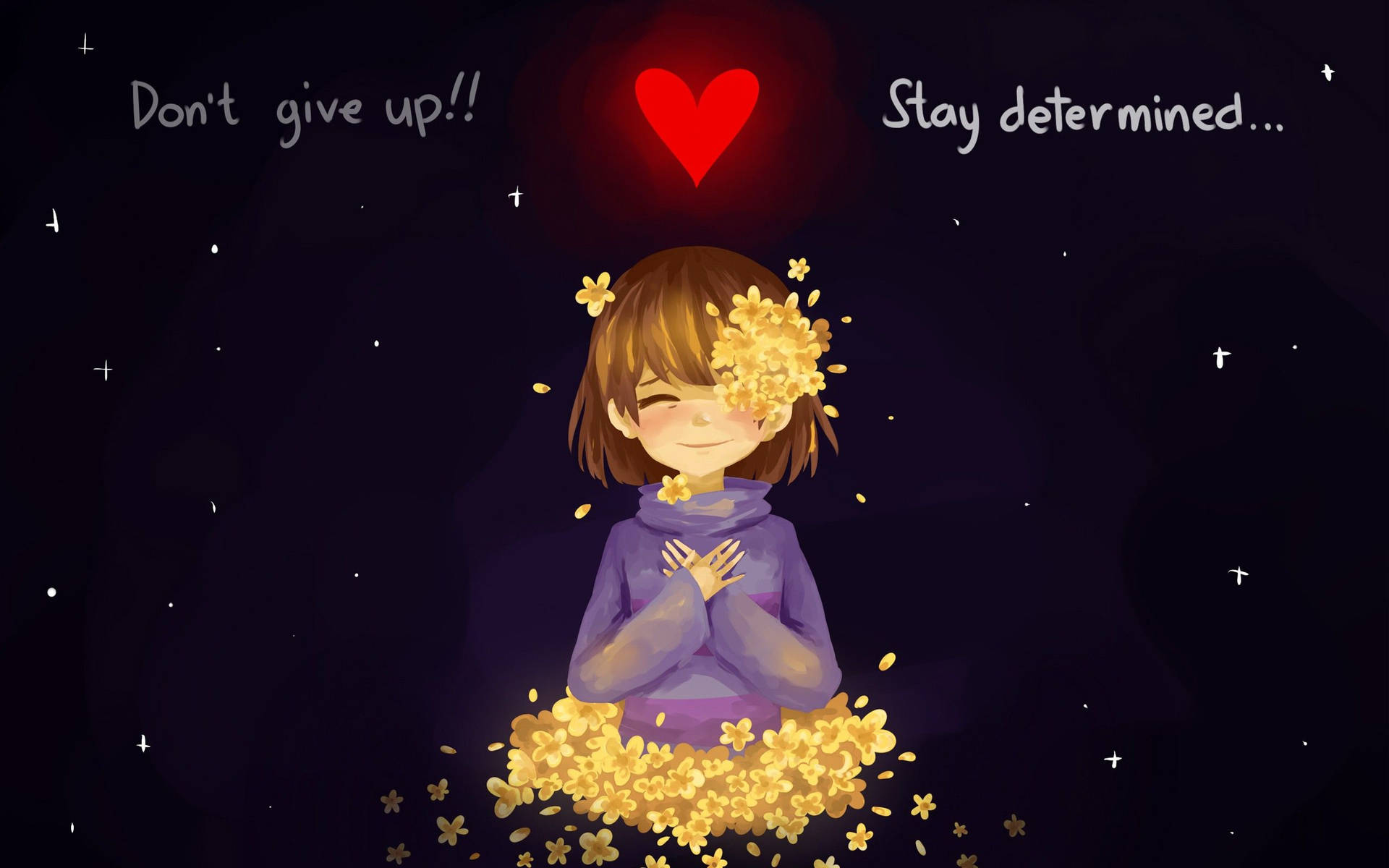 Undertale Frisk With Flowers Background