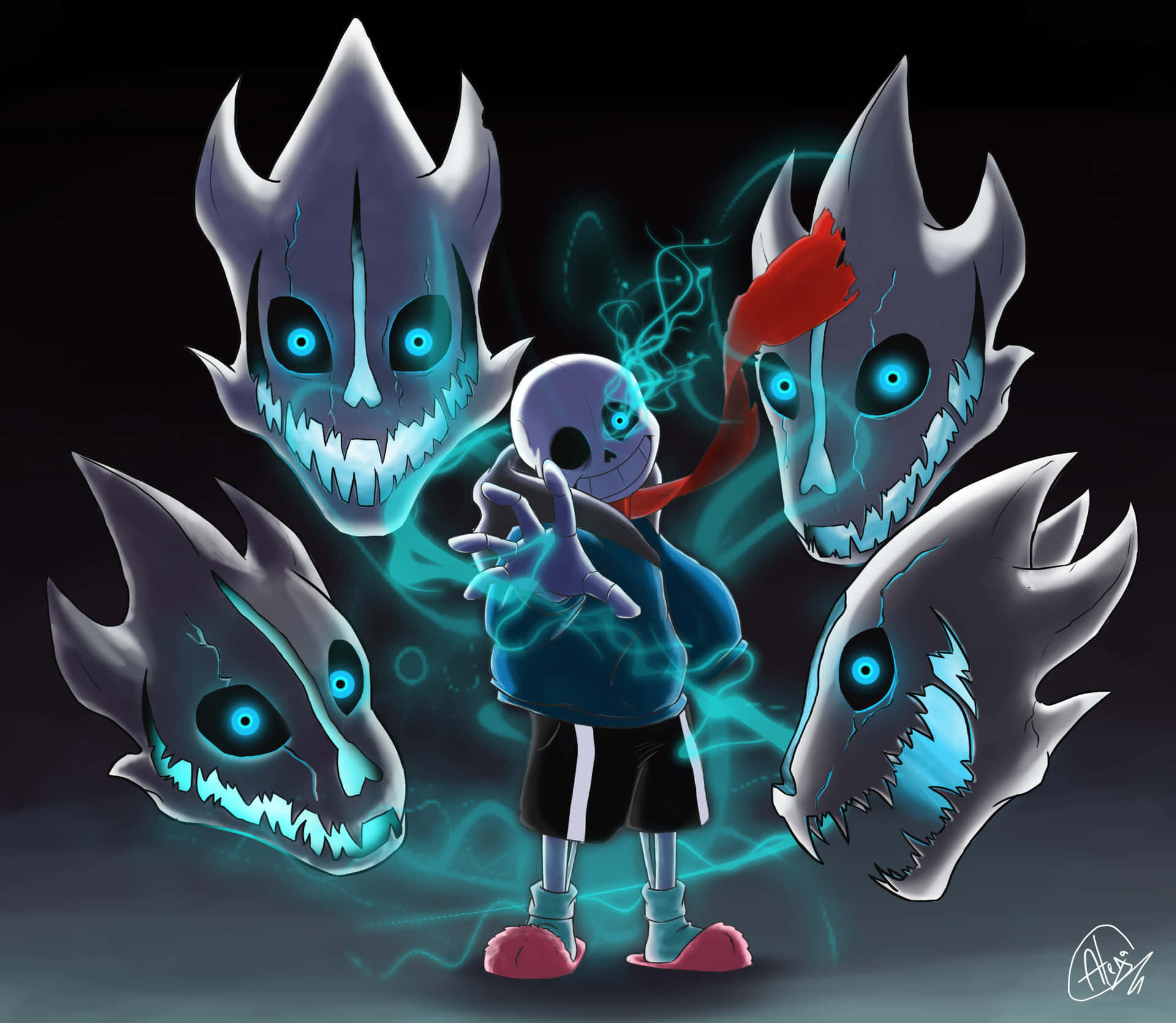 "Get ready to fight the final battle in Undertale with Sans!" Wallpaper