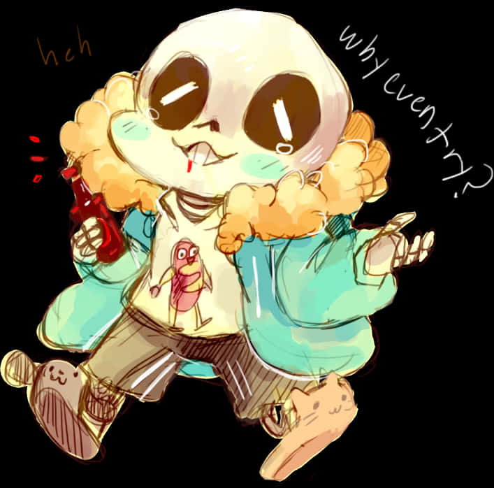 Undertale Sans Relaxed Pose PNG