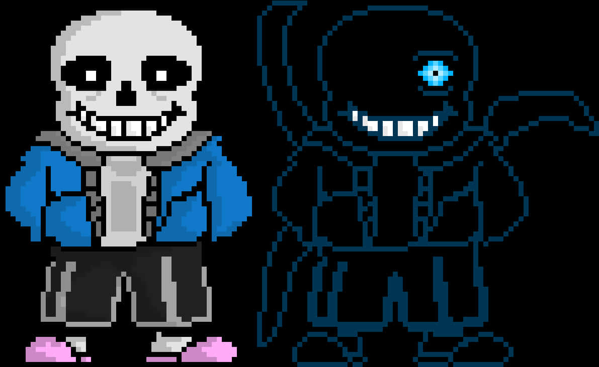 Undertale Sansand Papyrus Pixel Art PNG