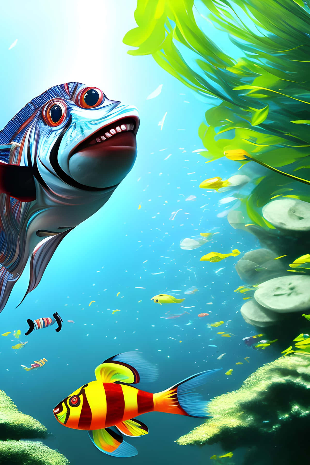 Underwater_ Adventure_ Animated_ Fish Wallpaper