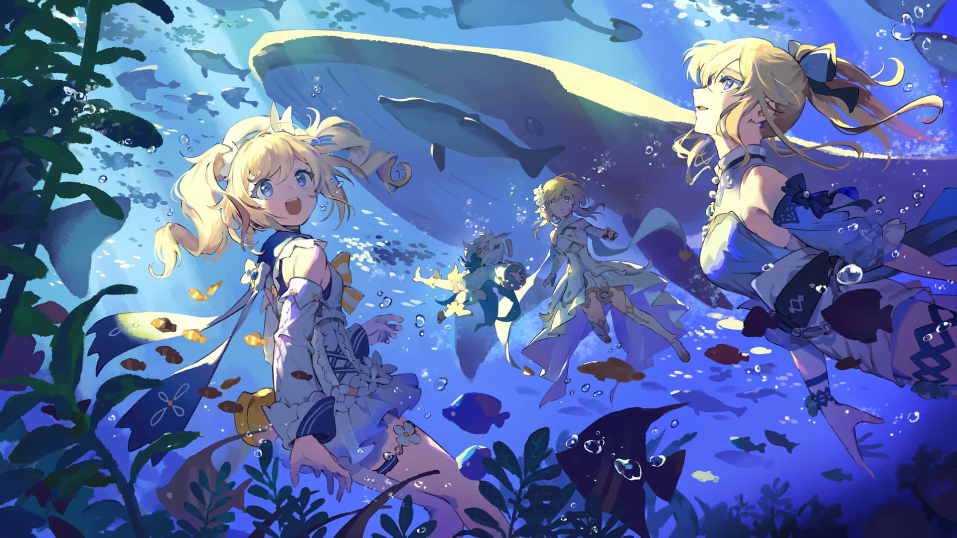 Underwater Adventure Anime Art Wallpaper