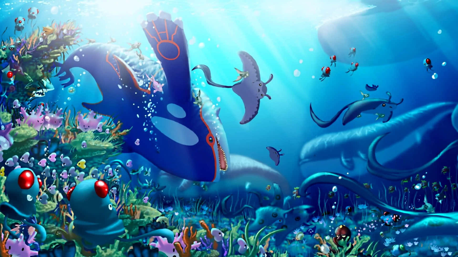 : Majestic Underwater Scene with Schools of Fish