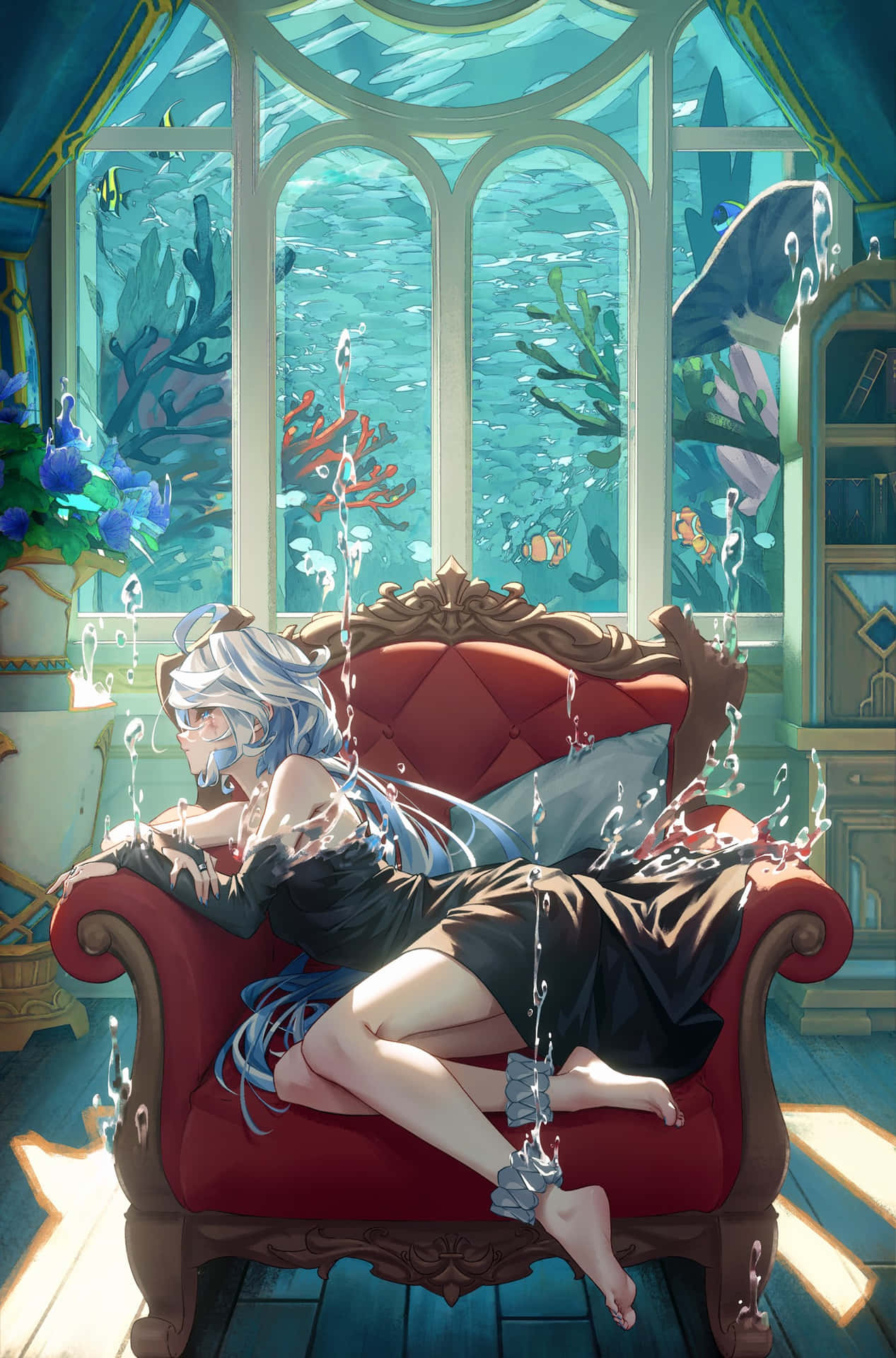 Underwater Elegance Aquatic Room Wallpaper