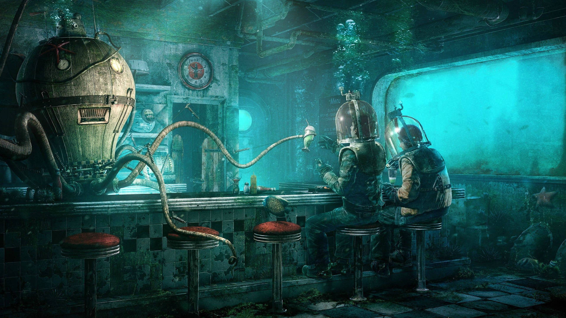 Underwater Fantasy Bar Wallpaper