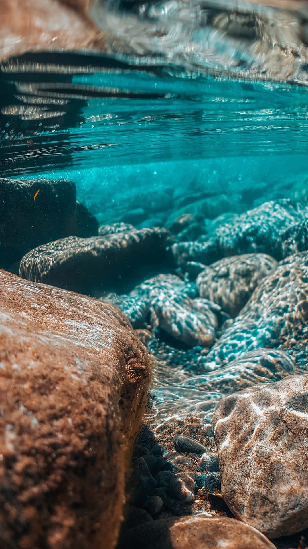 Mossy Rocks Underwater Iphone Wallpaper