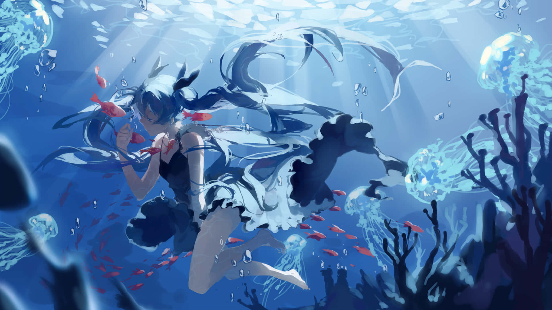 Underwater Marvel - The Mystical Deep Sea Wallpaper