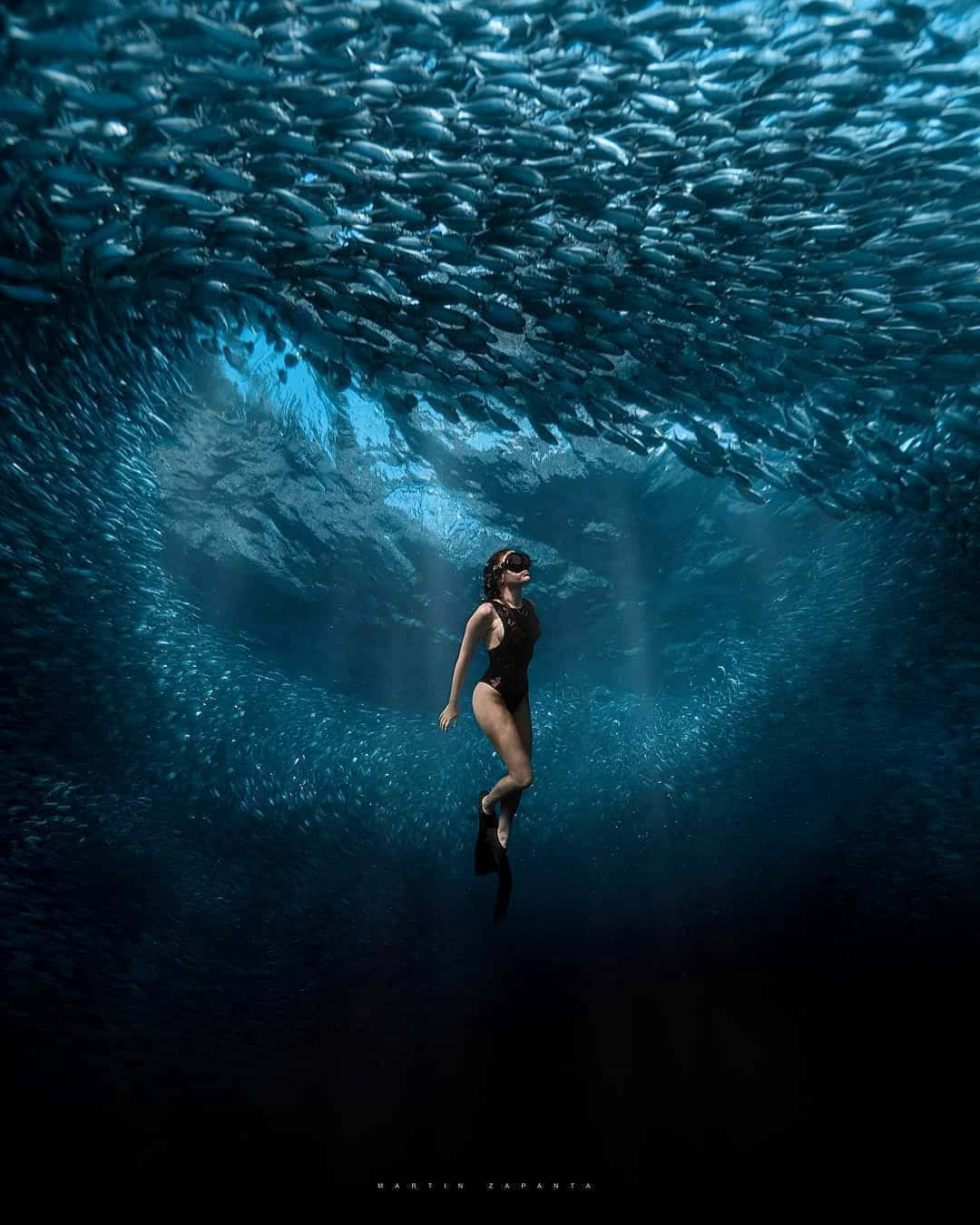 Diving into an underwater, dark world.