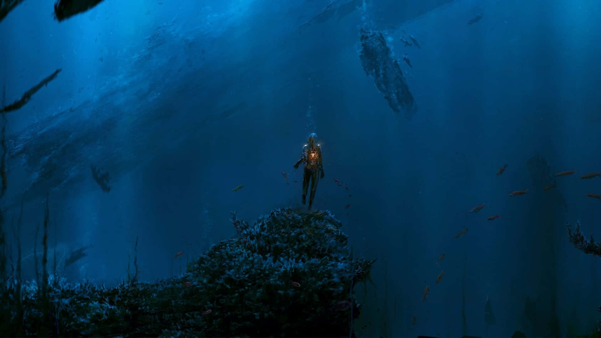 "Explore the mysterious and eerie depths of the ocean."