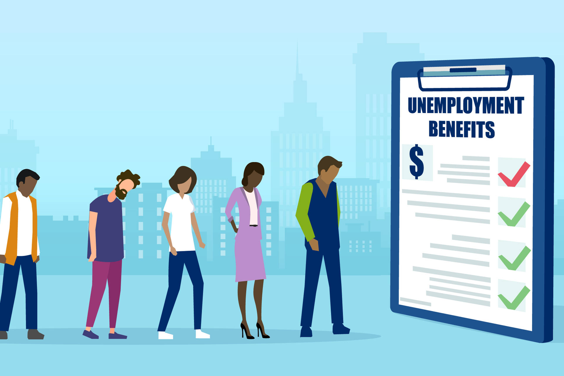 Unemployment Checklist Benefits Graphic Art Picture