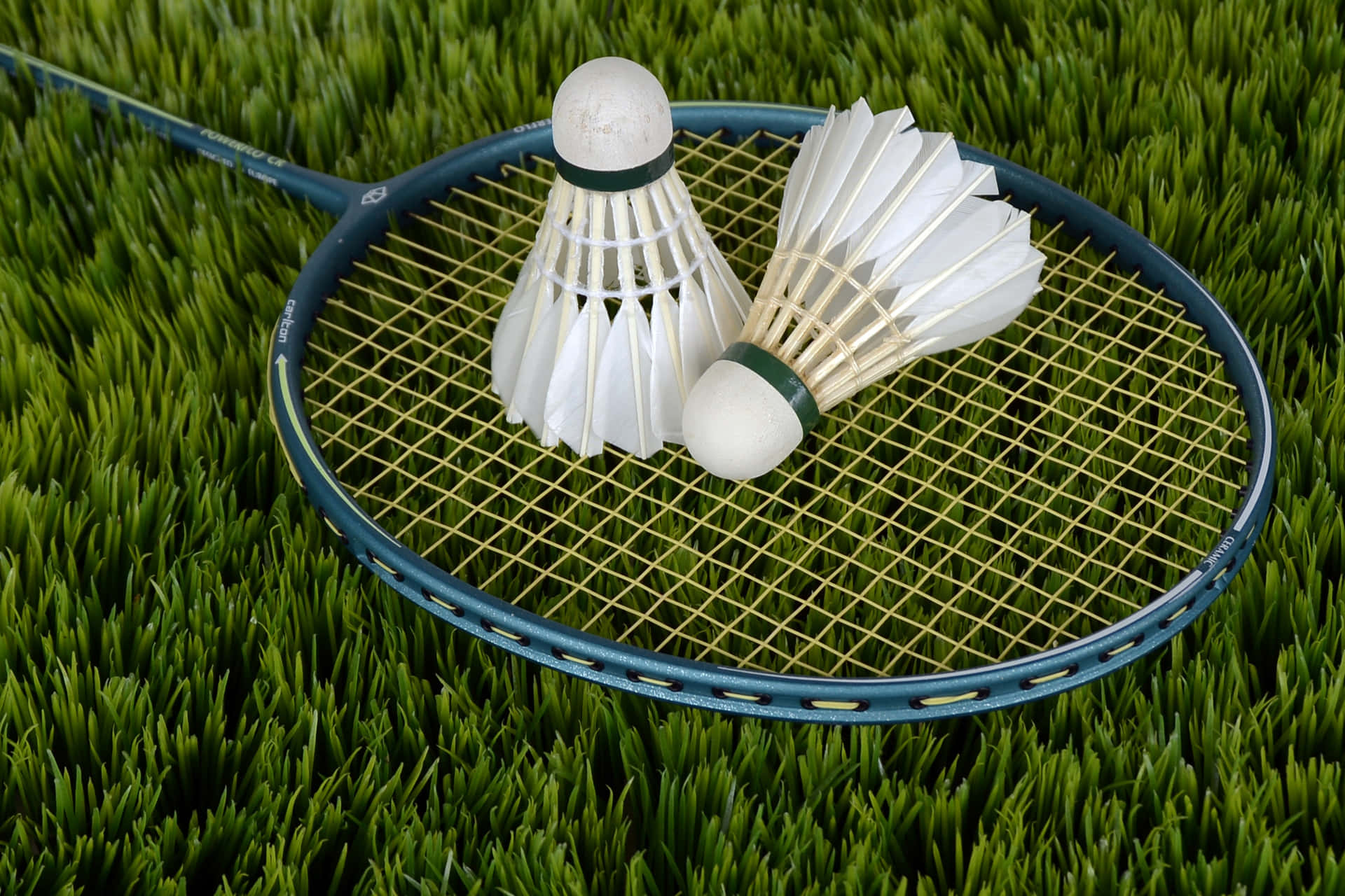 Ungiocatore Competitivo Di Badminton Catturato Nell'azione