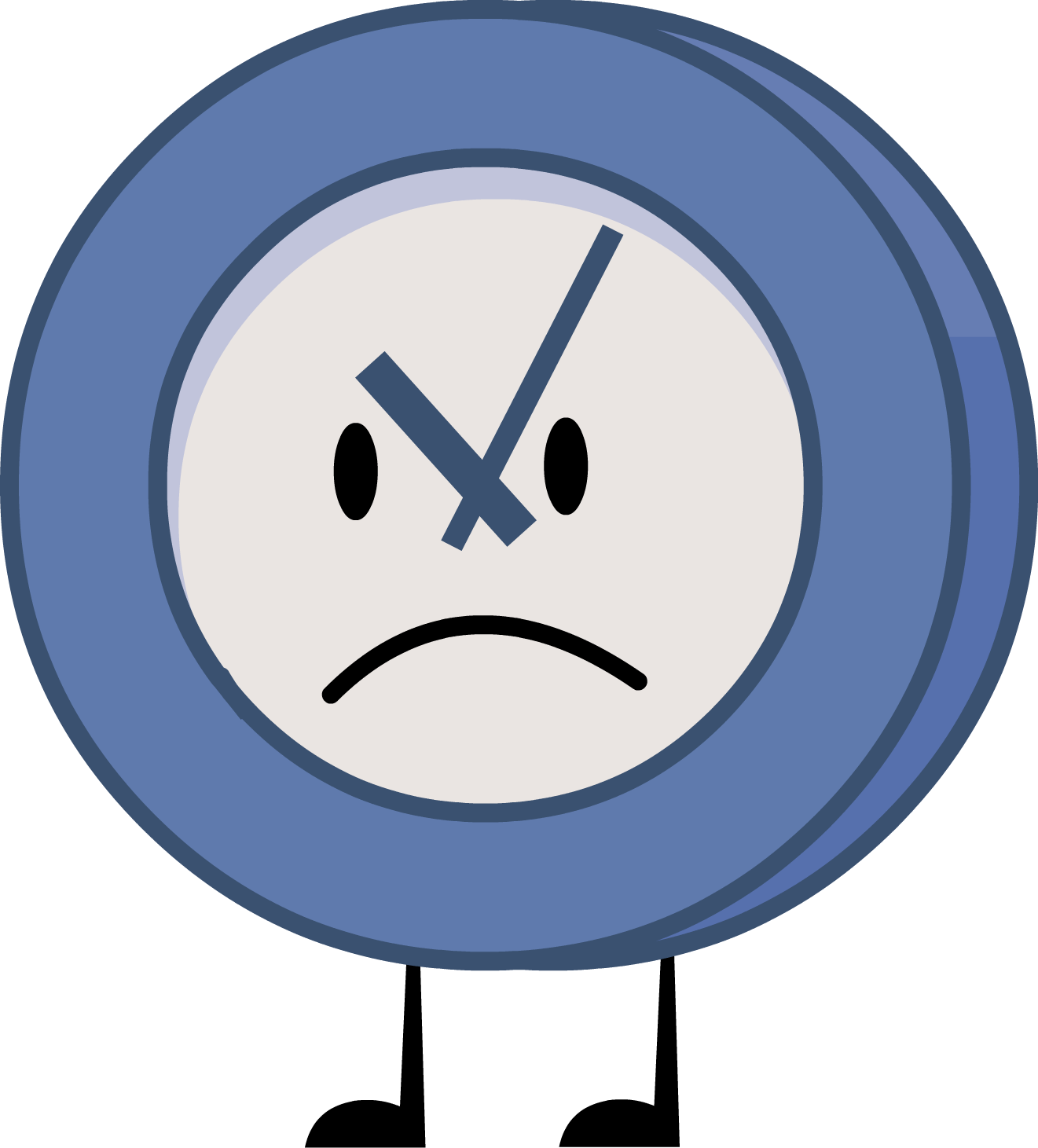 Unhappy Animated Clock Character PNG