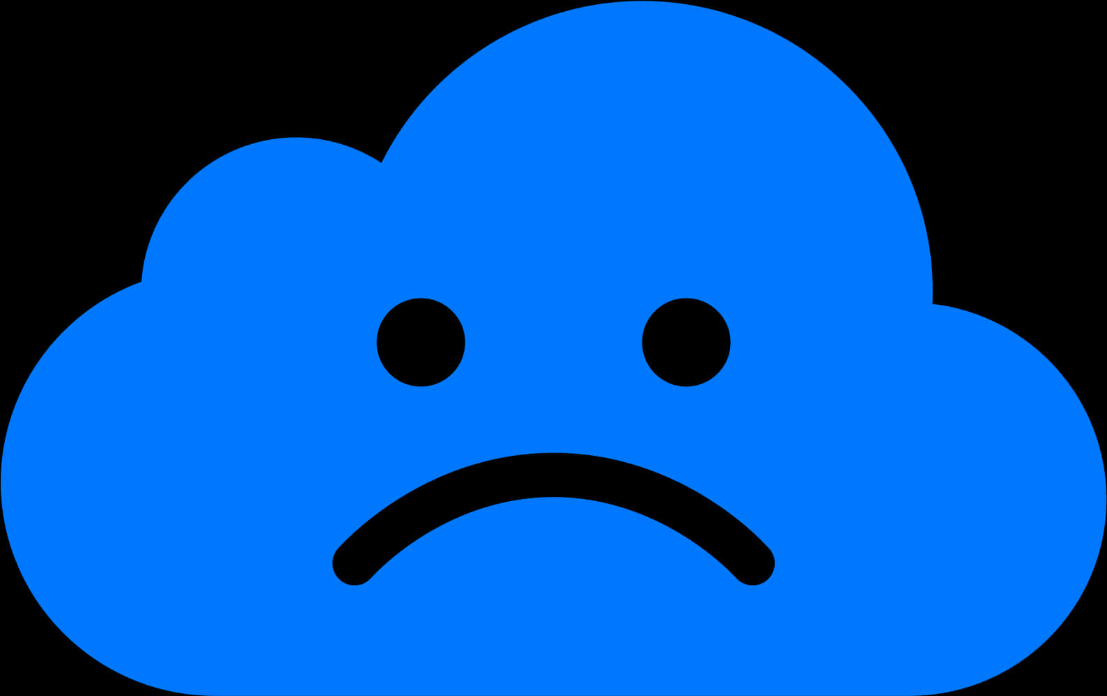 Unhappy Blue Cloud Icon PNG