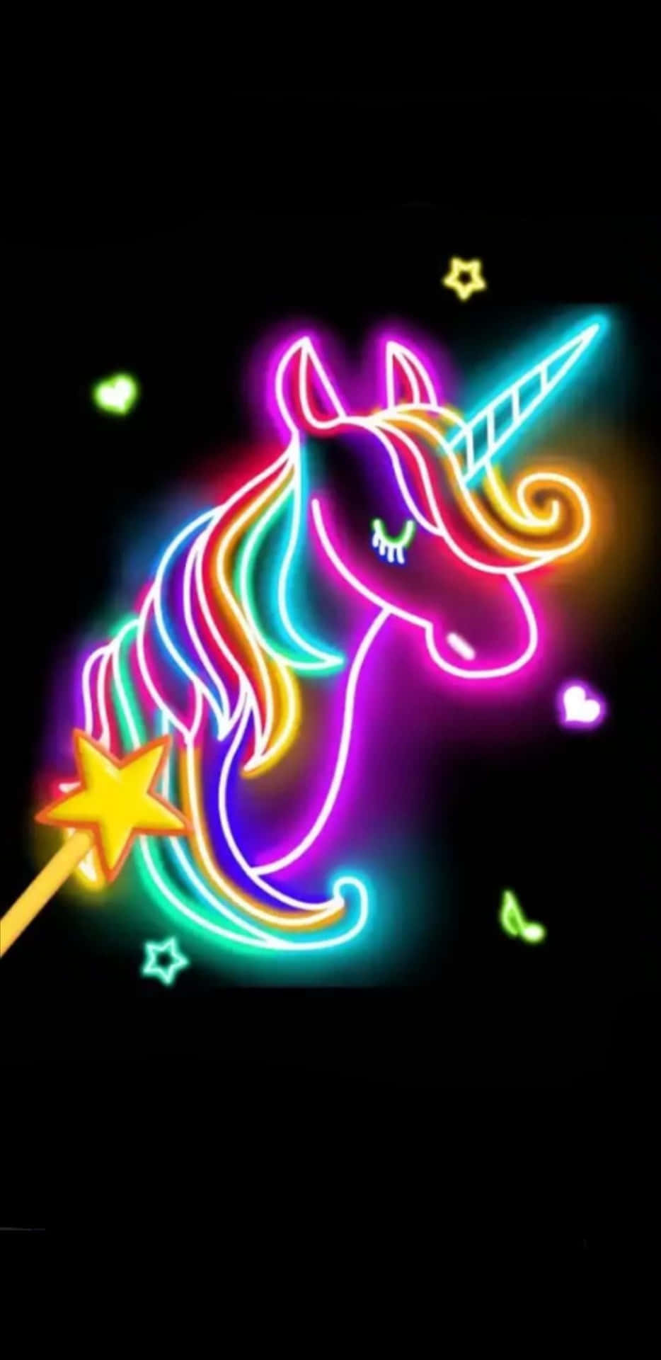 Neon Unicorn Aesthetic Wallpaper
