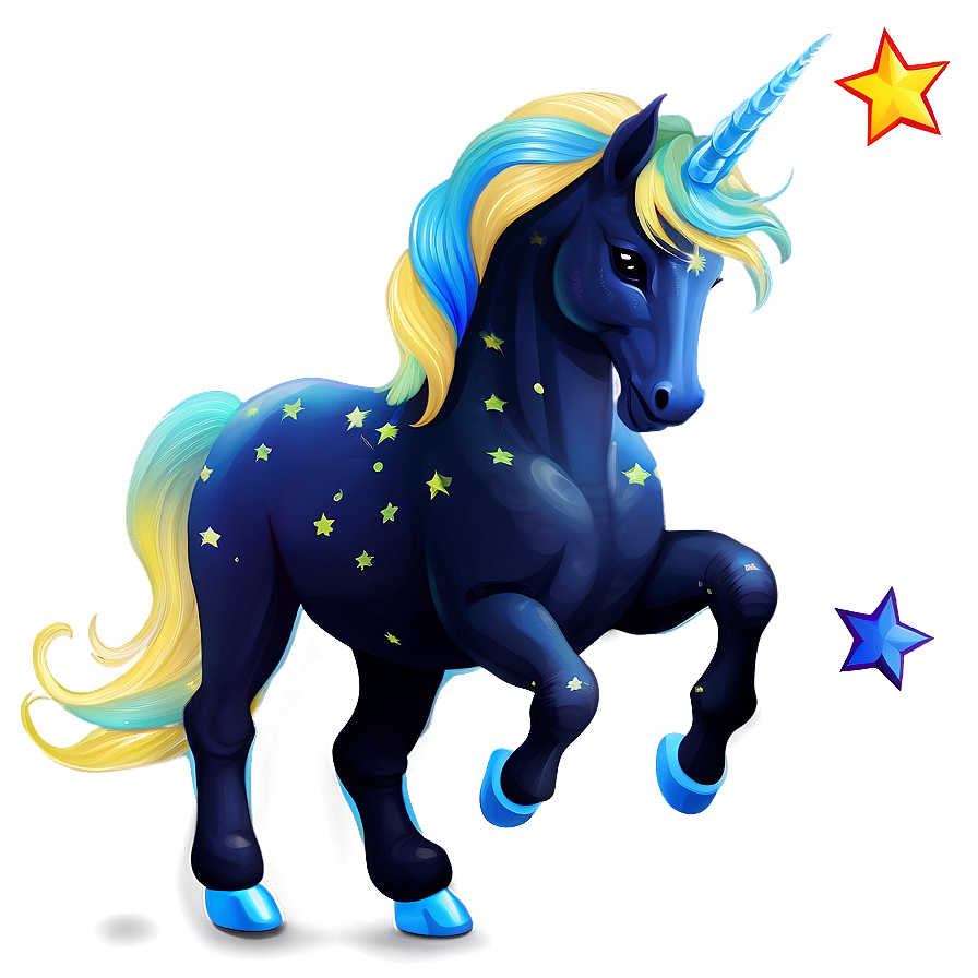 Unicorn And Stars Png 05032024 PNG