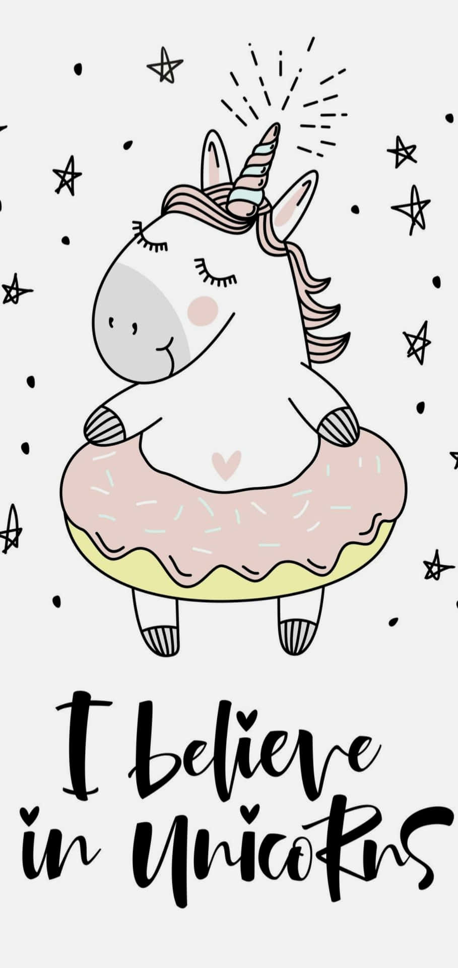 Unicorn Wearing A Donut Background
