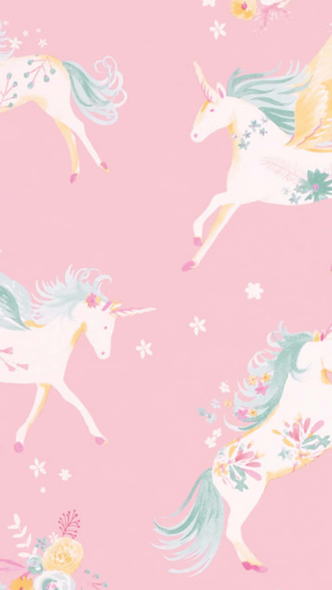 Pastel Pink Magical Unicorns Background