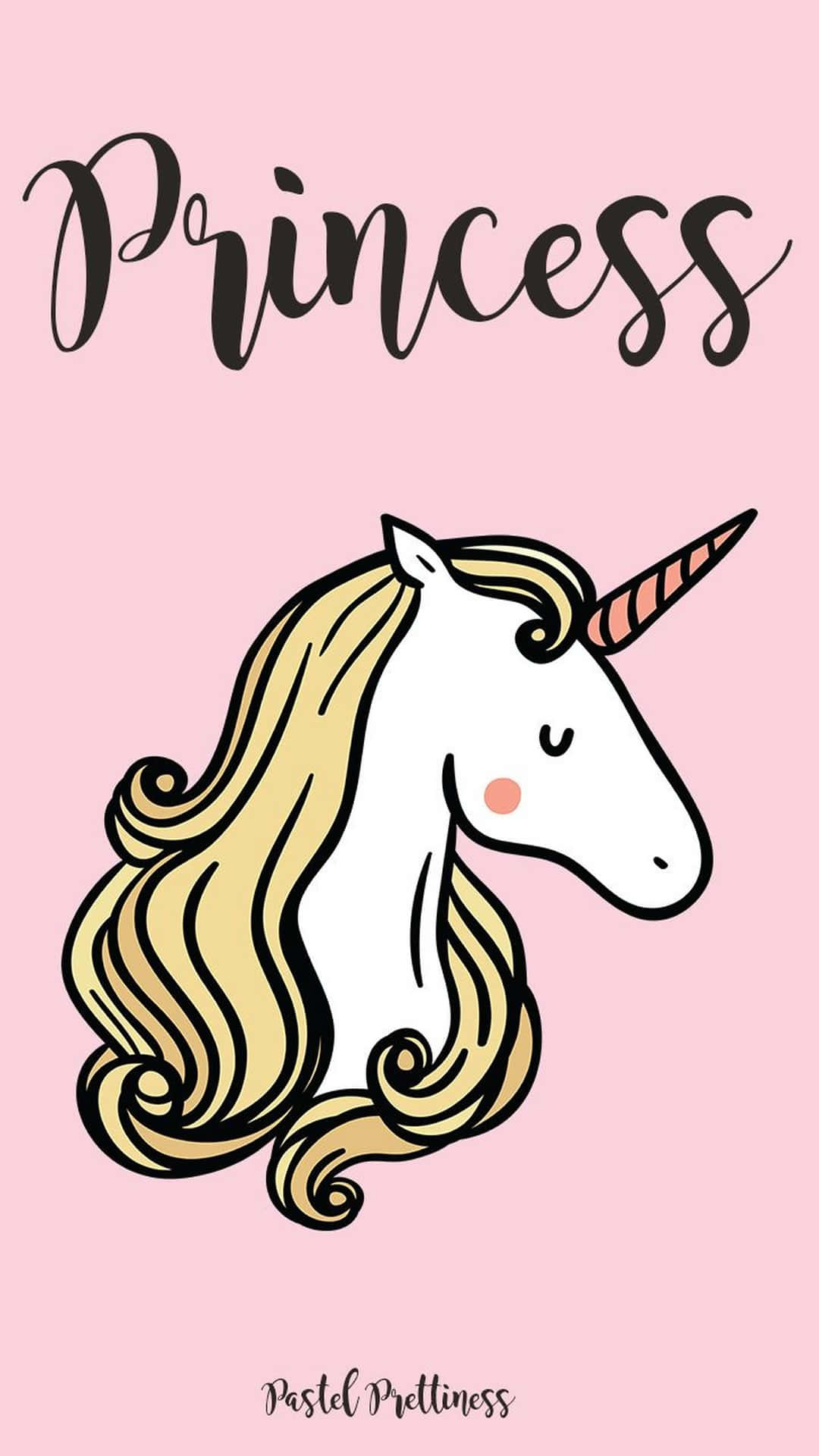 Unicorn On Pastel Pink Background