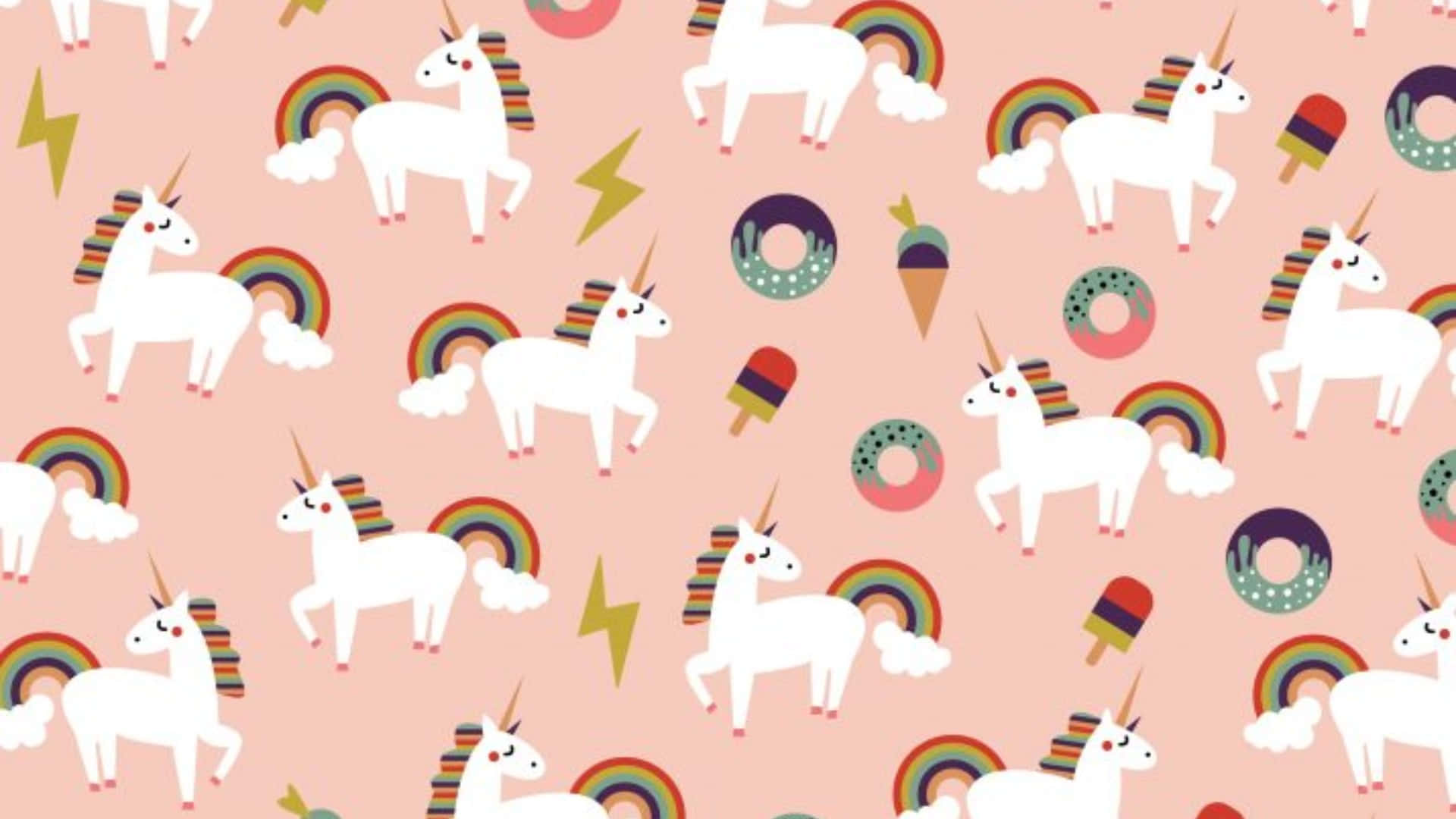 Unicorns And Ice Cream Background