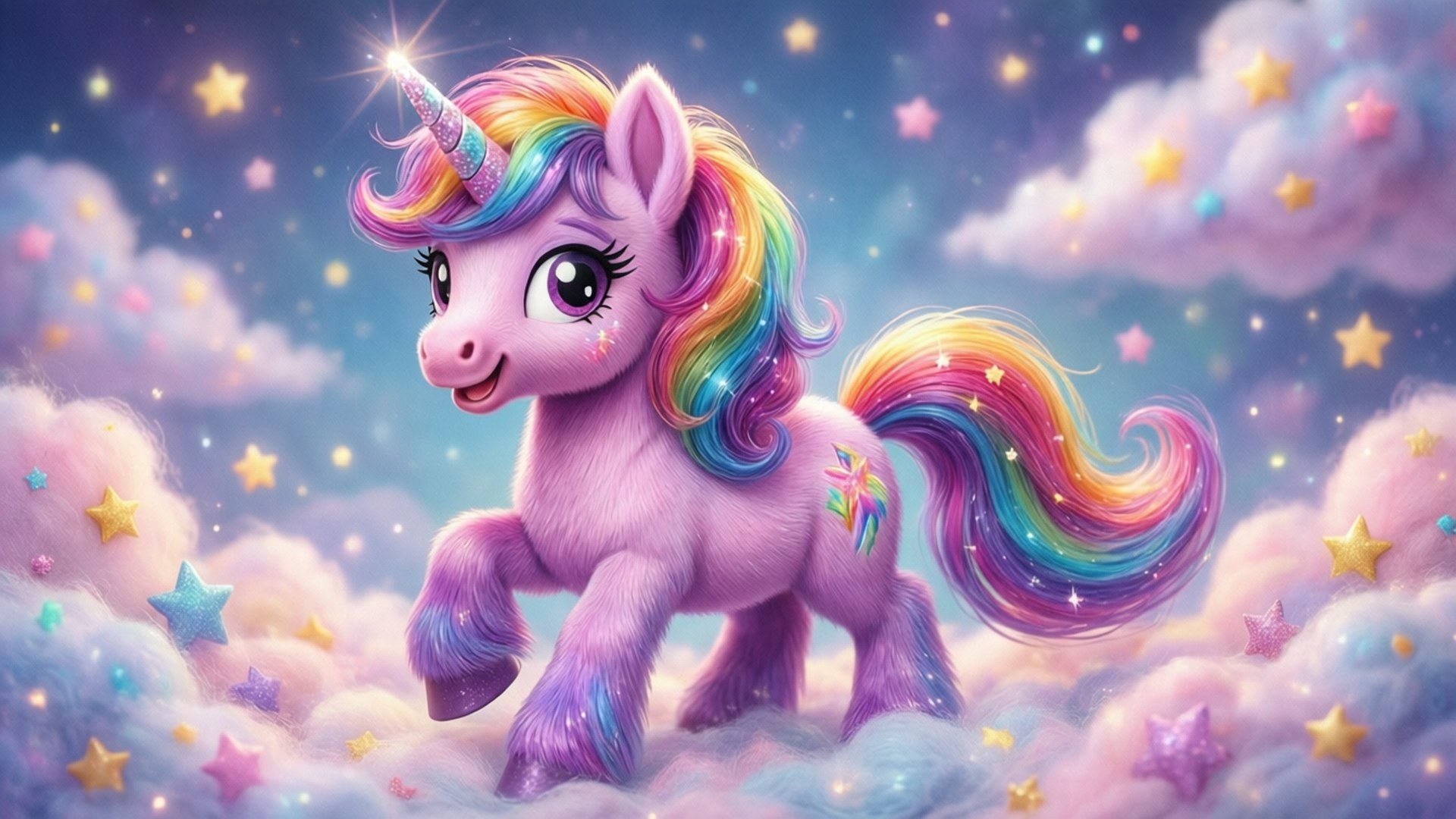 Einhorn Wolken Magie Wallpaper